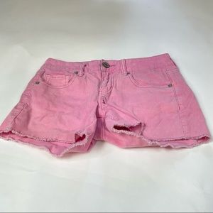 American Eagle Womens Short Shorts Size 4 Corduroy Solid Pink Stretch #0367
